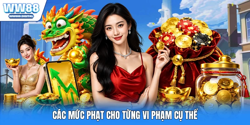 Các mức phạt cho từng vi phạm cụ thể